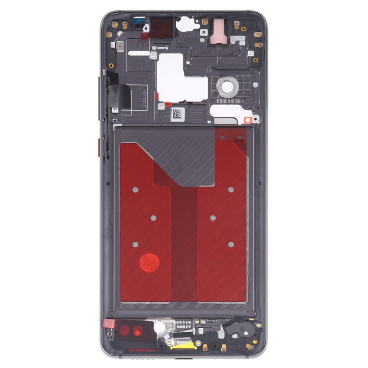 Replacement Black Front Housing LCD Frame Bezel Plate with Side Keys for Huawei Mate 20