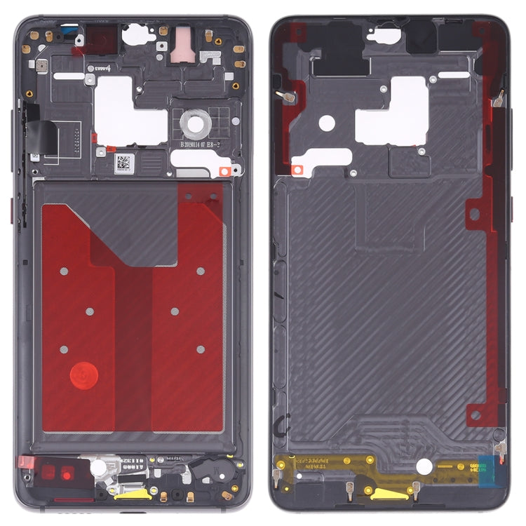 Replacement Black Front Housing LCD Frame Bezel Plate with Side Keys for Huawei Mate 20
