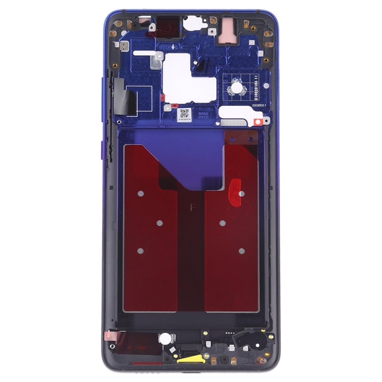 Front Housing LCD Frame Bezel Plate with Side Keys for Huawei Mate 20 in Twilight Blue