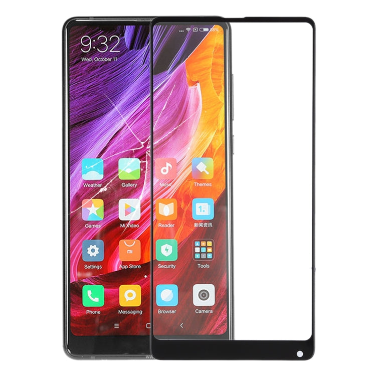 Black Front Screen Outer Glass Lens for Xiaomi Mi Mix2 - Replacement Glass Lens for Cracked or Damaged Screen