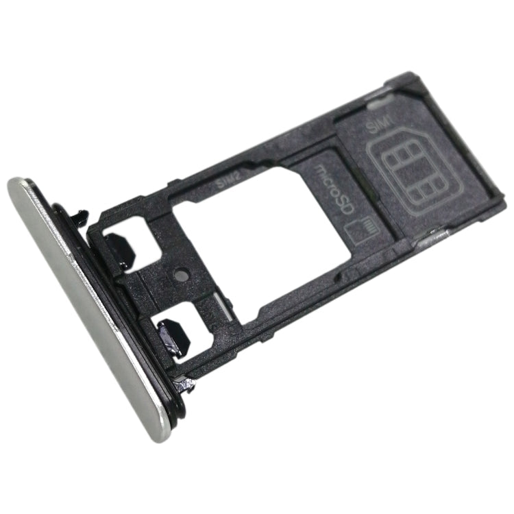 SIM1 and SIM2/Micro SD Card Tray for Sony Xperia XZ (Silver)