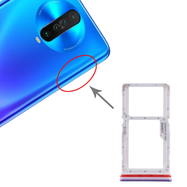 SIM Card Tray + SIM / Micro SD Card Tray for Xiaomi Redmi K30 4G(Purple)