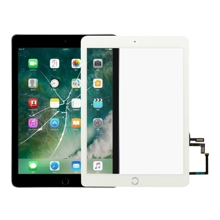 White Touch Panel with Home Key Flex Cable for iPad 5 9.7 inch 2017 A1822 A1823