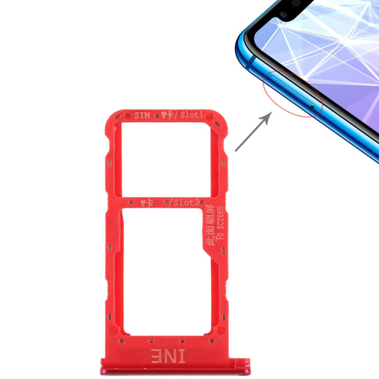 SIM Card Tray Replacement for Huawei P smart + / Nova 3i (Red)