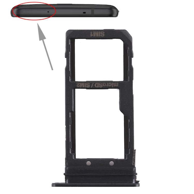 SIM Card Tray and Micro SD Card Tray Set for HTC U11+ - Black