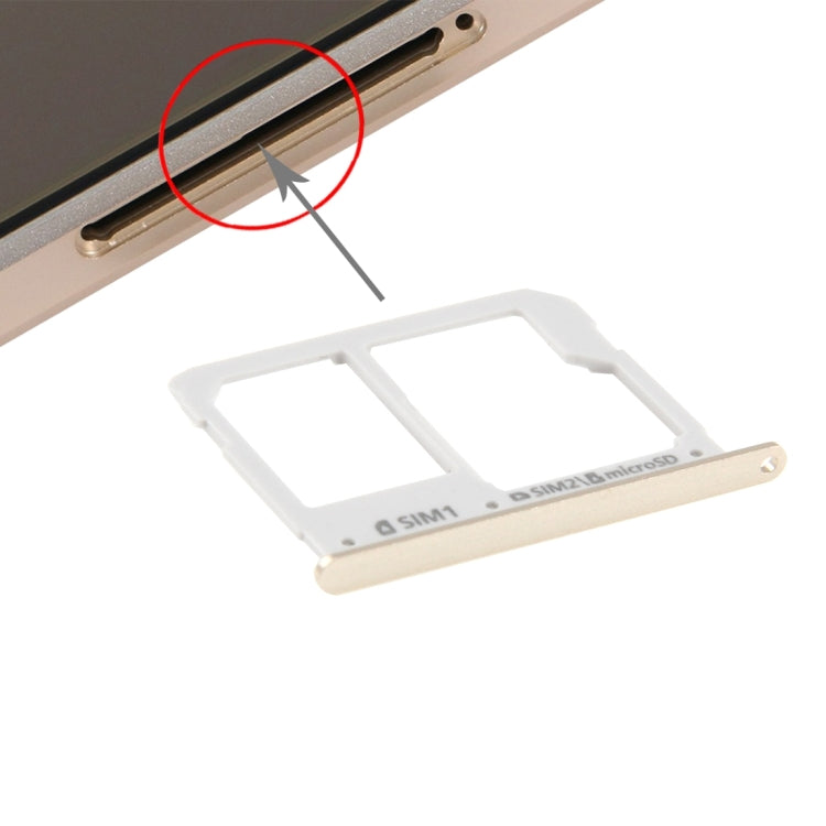 SIM Card and Micro SD Card Tray Replacement for Samsung Galaxy A3(2016)/A3100, A5(2016)/A5100, A7(2016)/A7100 - Gold