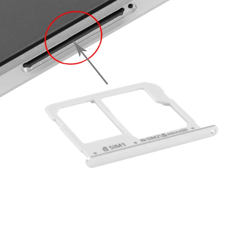 SIM Card Tray and Micro SD Card Tray Replacement for Samsung Galaxy A3(2016), A5(2016), and A7(2016) - Silver