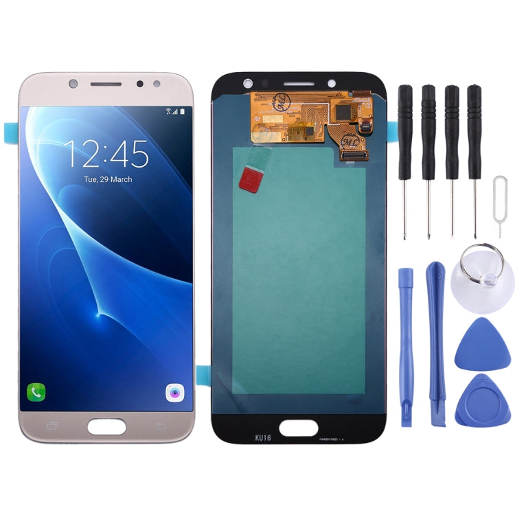 Full Assembly OLED Material LCD Screen and Digitizer for Samsung Galaxy J7 (2017) / J7 Pro, J730F/DS, J730FM/DS (Gold)