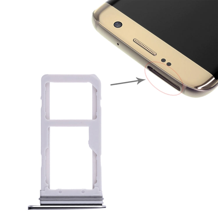 Dual SIM Card Tray / Micro SD Card Tray for Galaxy S7 Edge (Black)