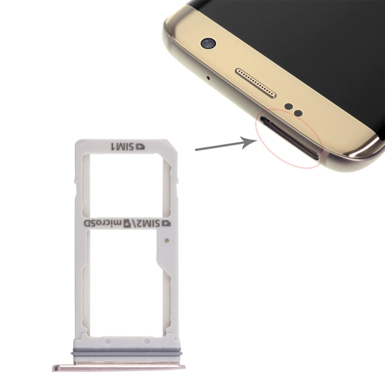 Samsung Galaxy S7 Edge Gold Dual SIM Card Tray and Micro SD Card Tray Set