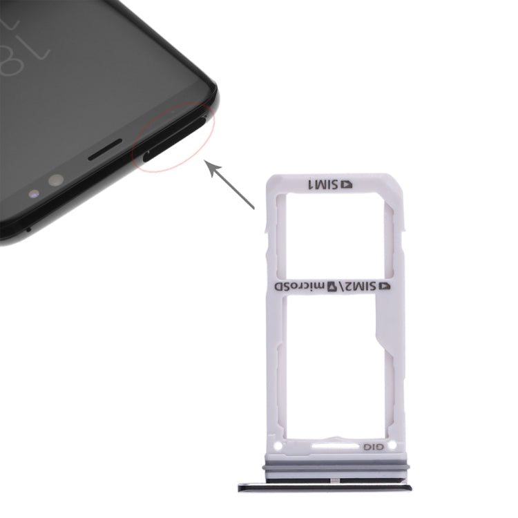 Dual SIM Card Tray / Micro SD Card Tray for Galaxy S8 / S8+ (Black)
