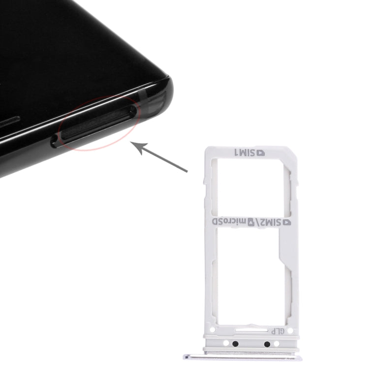 Dual SIM Card Tray/Micro SD Card Tray for Galaxy Note 8 (Silver)