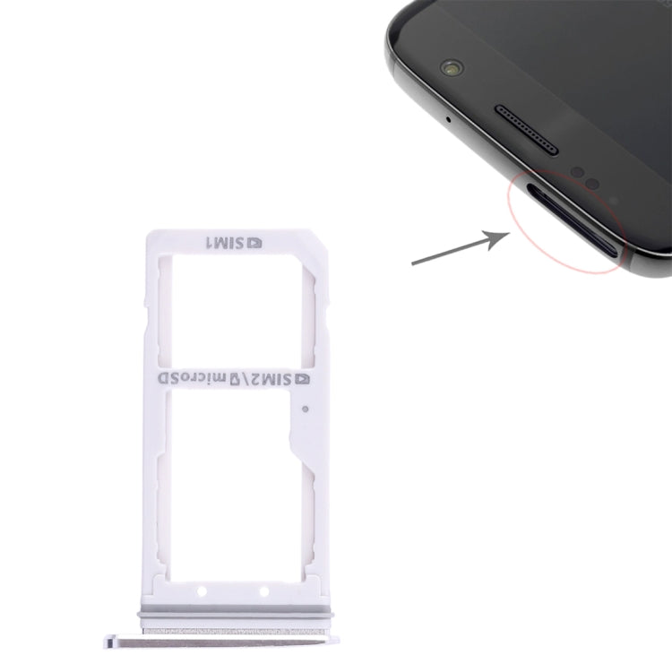 Galaxy S7 White 2 SIM Card Tray / Micro SD Card Tray