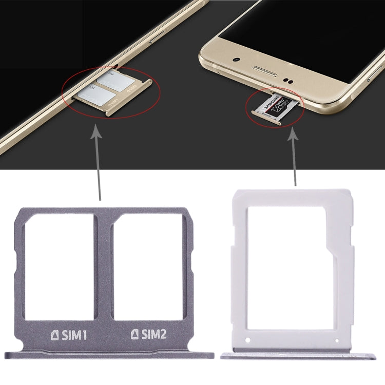 Dual SIM Card Tray + Micro SD Card Tray for Galaxy A9100/A9 (2016) - Black