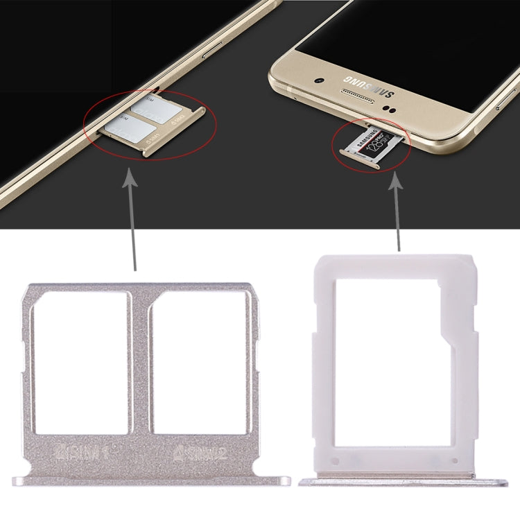Dual SIM and Micro SD Card Tray for Samsung Galaxy A9100/A9 (2016) - Gold