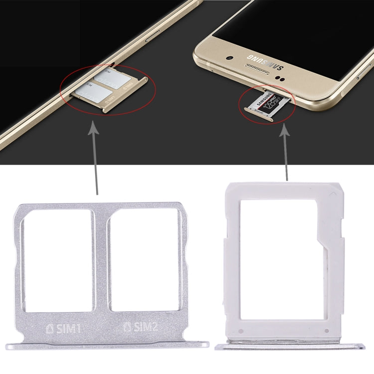 Dual SIM Card and Micro SD Card Tray for Samsung Galaxy A9100/A9 (2016) (White)