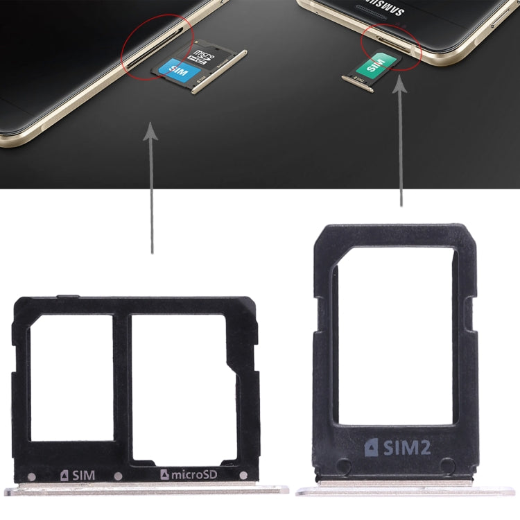 Dual SIM and Micro SD Card Tray Set for Samsung Galaxy A5108 / A7108 in Gold