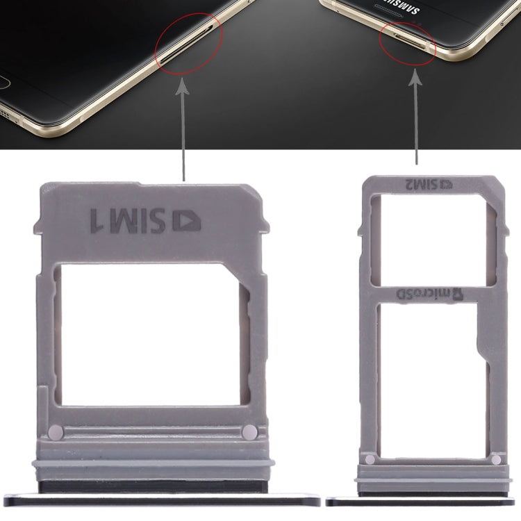 Samsung Galaxy A520 / A720 SIM Card Tray and Micro SD Card Tray Set (Black)