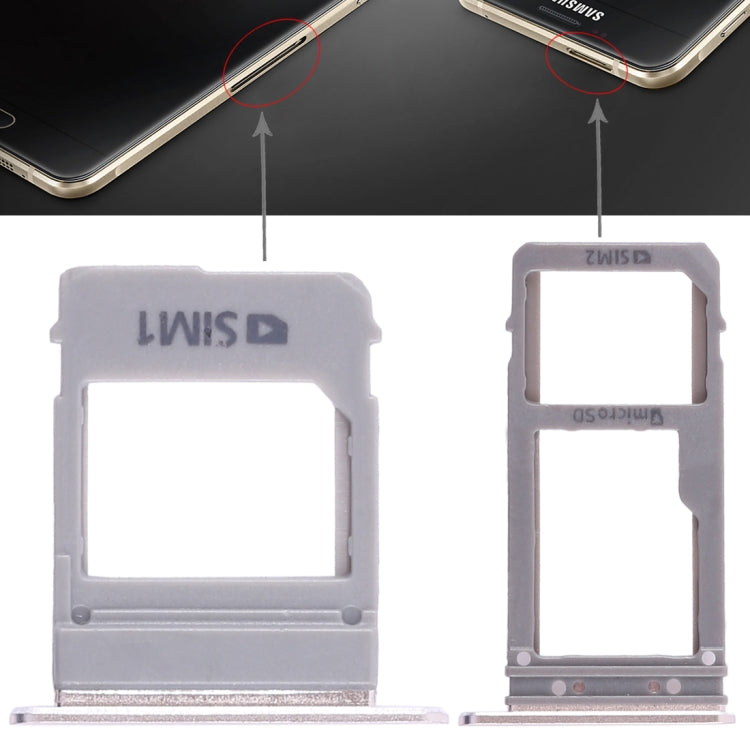 Dual SIM Card and Micro SD Card Tray for Samsung Galaxy A520/A720 (Gold)