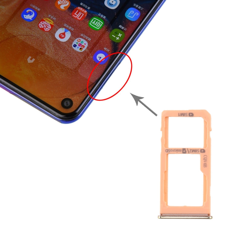 Samsung Galaxy A60 SIM Card Tray and Micro SD Card Tray Replacement (Gold)