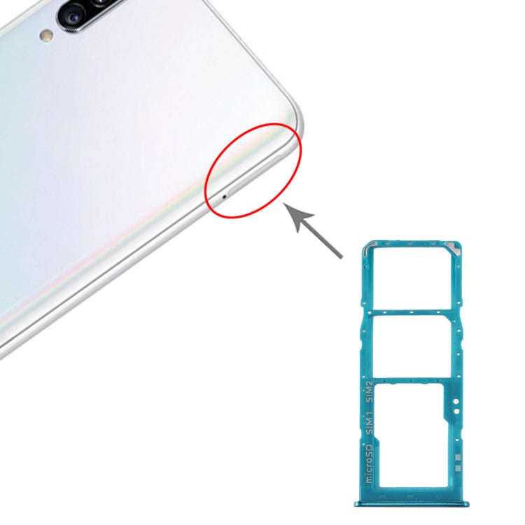 Green SIM Card Tray, SIM Card Tray, and Micro SD Card Tray Set for Samsung Galaxy A30s