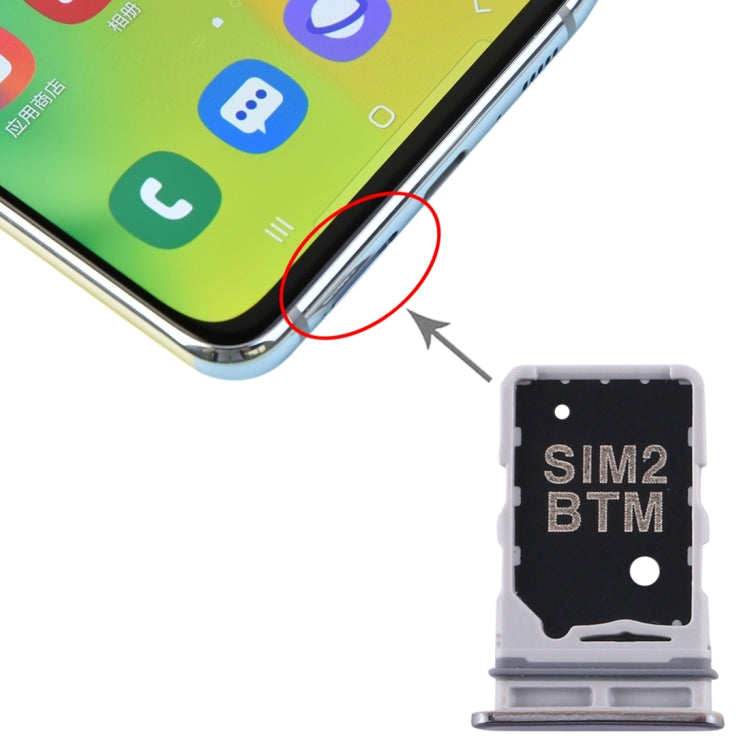 Silver SIM Card Tray for Samsung Galaxy A80 - Replacement Part