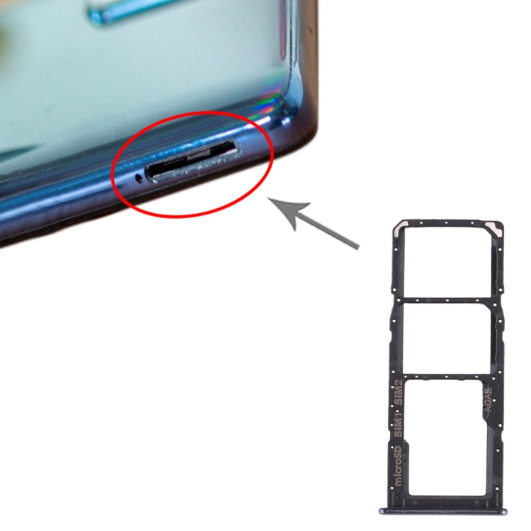 Samsung Galaxy A71 SIM Card and Micro SD Card Tray Set (Black)