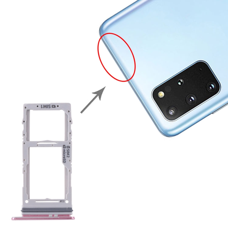 Pink SIM Card Tray and Micro SD Card Tray Replacement for Samsung Galaxy S20+ / Galaxy S20 Ultra