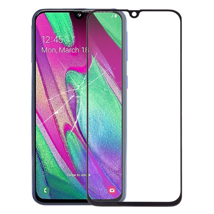 Black Outer Glass Lens for Samsung Galaxy A40 - Replacement Glass