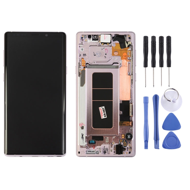 LCD Screen and Digitizer Full Assembly with Frame for Samsung Galaxy Note9 - Pink