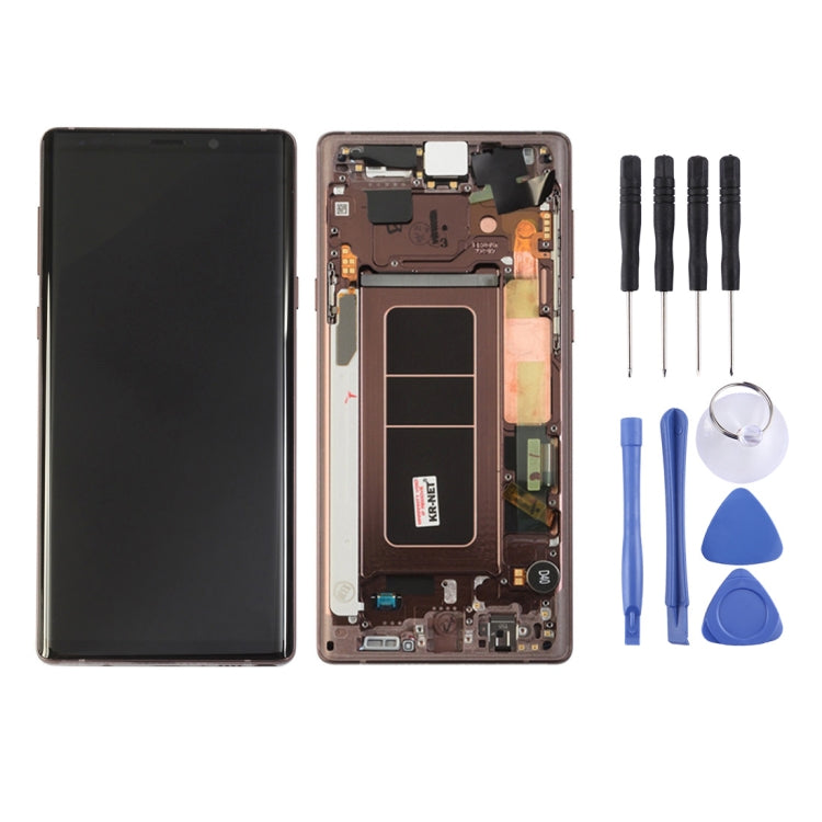 LCD Screen and Digitizer Full Assembly with Frame for Samsung Galaxy Note9 (Mocha Gold)