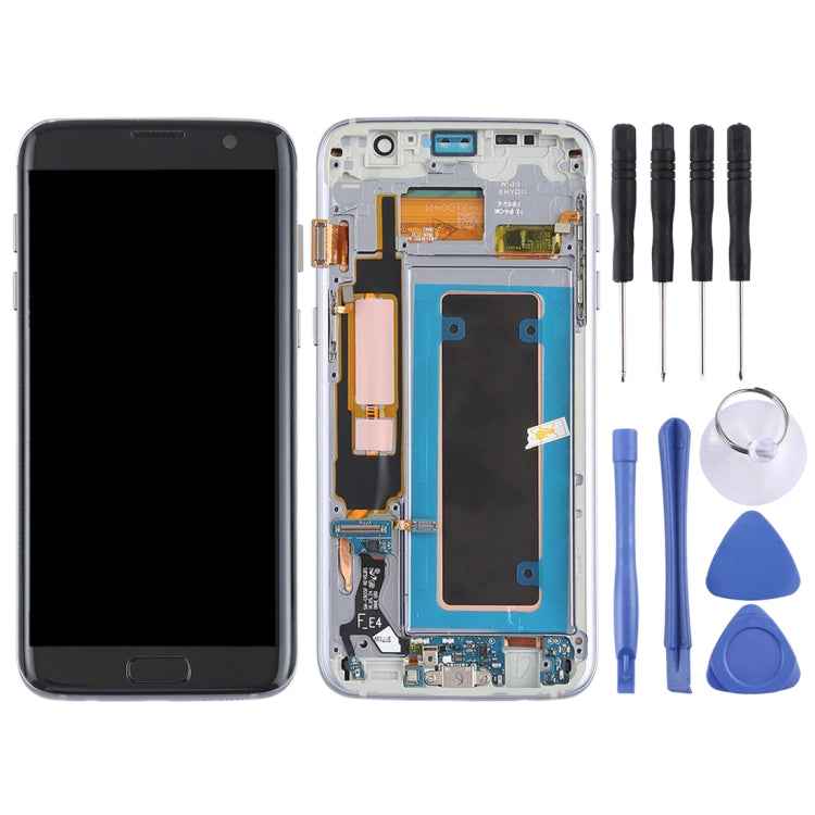 AMOLED LCD Screen and Digitizer Full Assembly with Frame for Galaxy S7 Edge (Black)