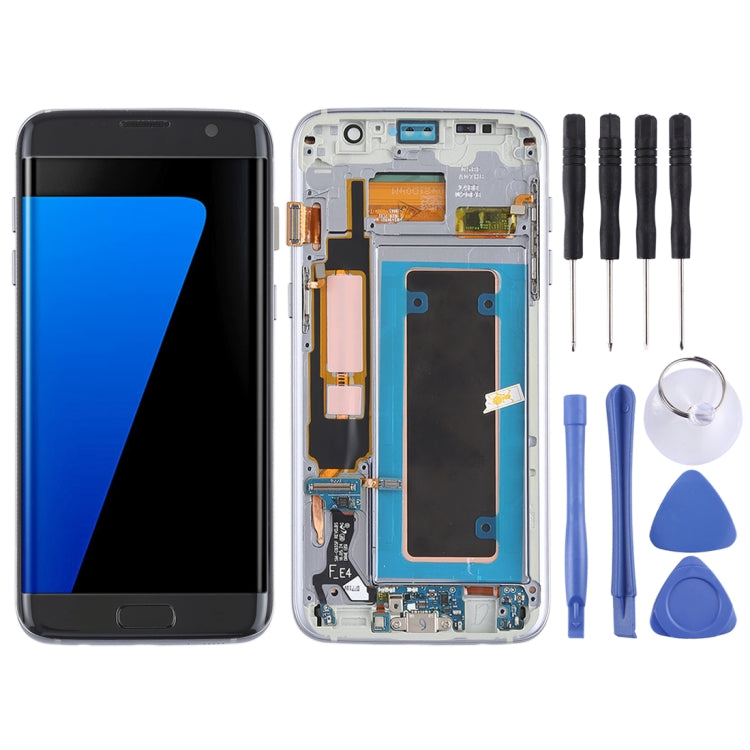 AMOLED LCD Screen and Digitizer Full Assembly with Frame for Galaxy S7 Edge (Black)