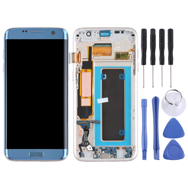 Samsung Galaxy S7 Edge Super AMOLED LCD Screen and Digitizer Assembly with Frame and Cables (Blue)