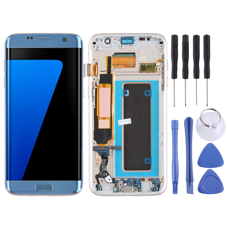 Samsung Galaxy S7 Edge Super AMOLED LCD Screen and Digitizer Assembly with Frame and Cables (Blue)