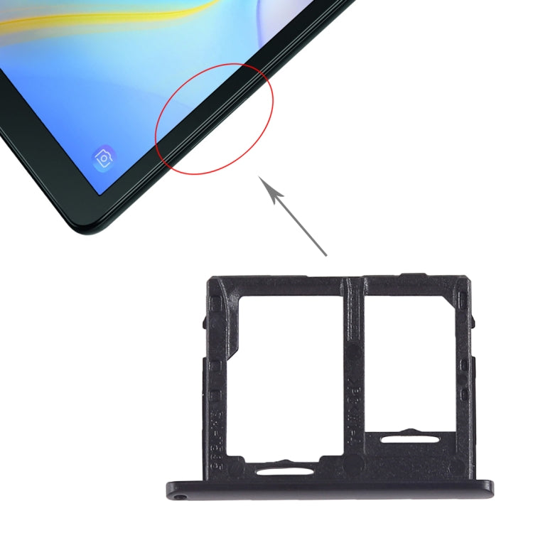 SIM Card Tray + Micro SD Card Tray for Galaxy Tab A 10.5 inch T595 (4G Version) (Black)