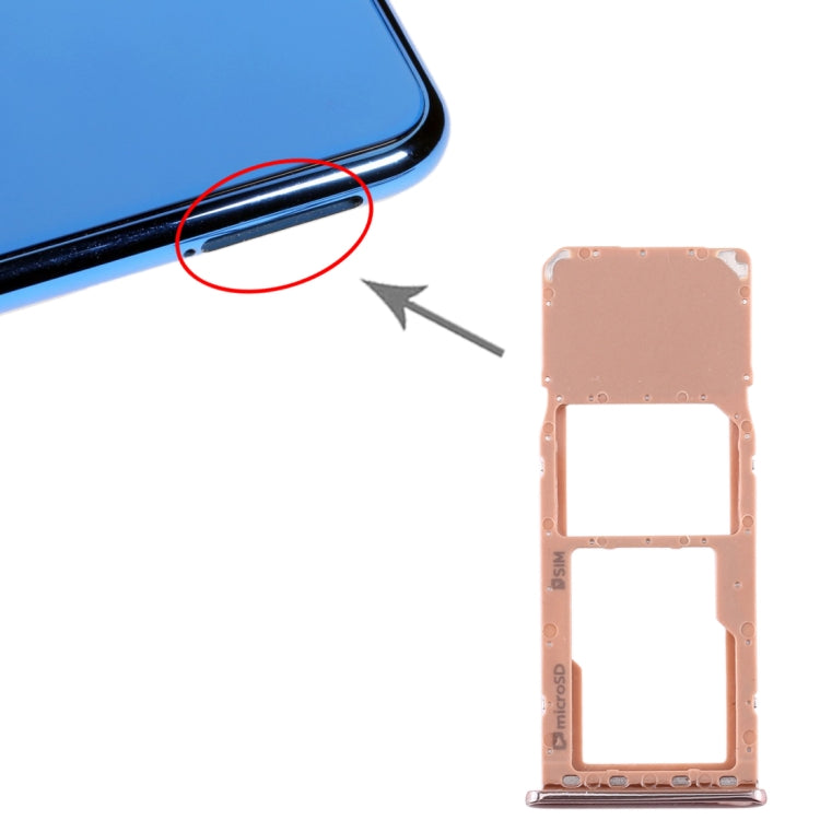 SIM Card Tray + Micro SD Card Tray for Galaxy A7 (2018) / A750F (Gold)