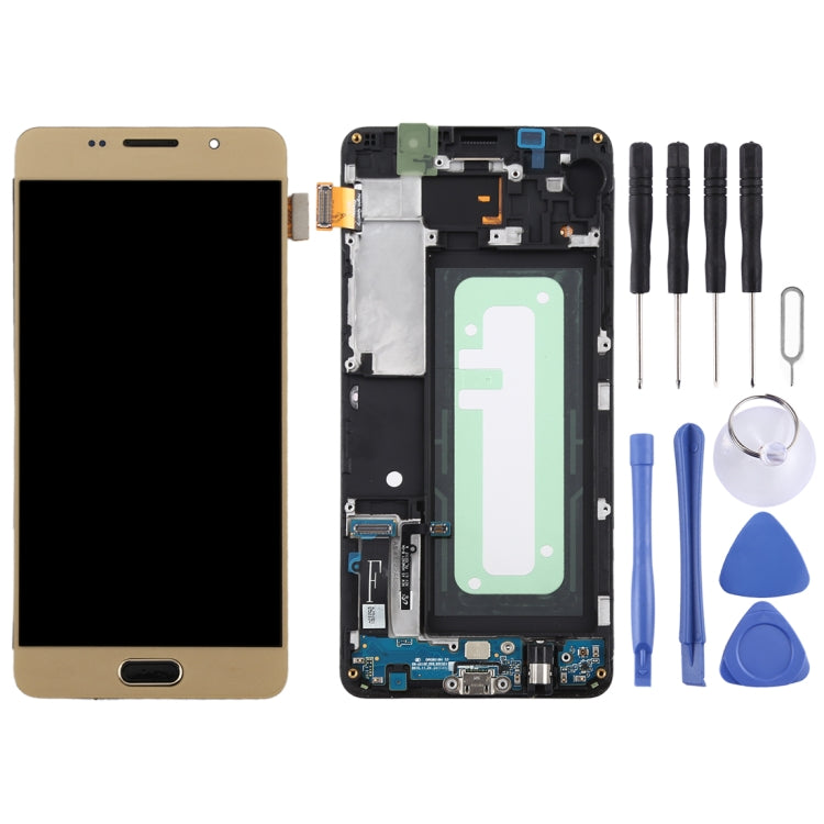 Samsung Galaxy A5 (2016) Gold LCD Screen and Digitizer Assembly with Frame