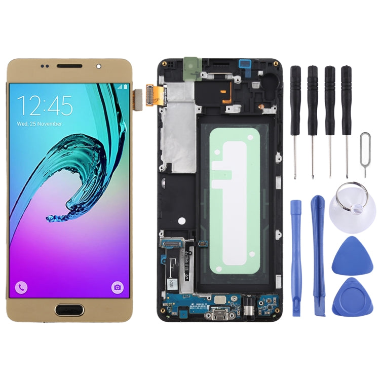 Samsung Galaxy A5 (2016) Gold LCD Screen and Digitizer Assembly with Frame