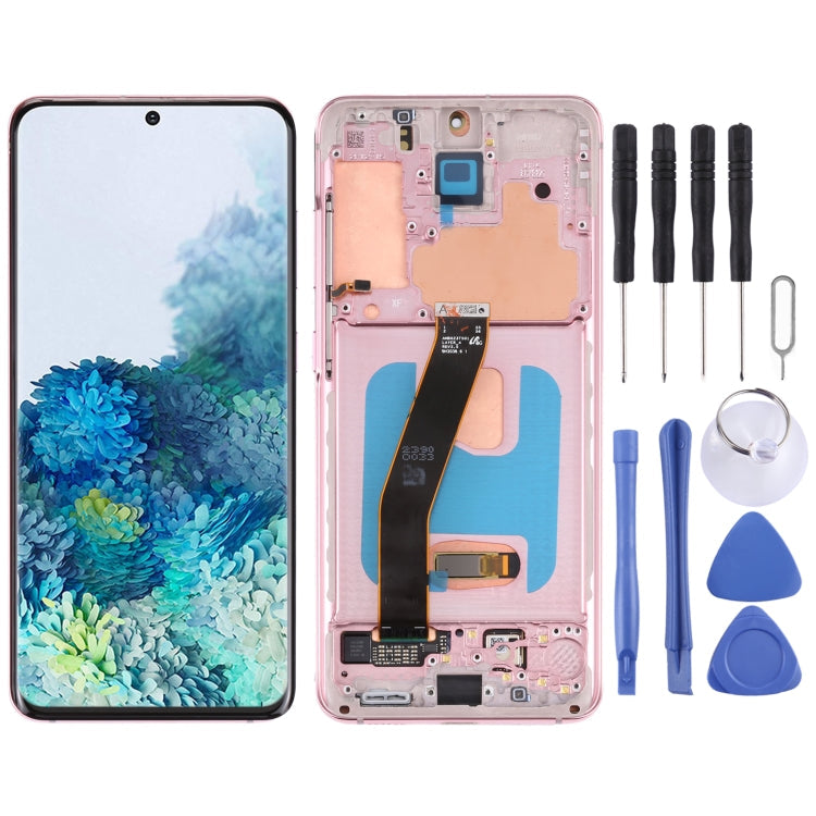 Samsung Galaxy S20 SM-G980 Pink Replacement Dynamic AMOLED LCD Screen and Digitizer Full Assembly with Frame