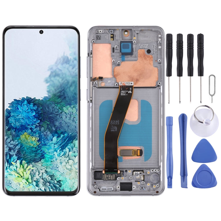 Samsung Galaxy S20 Dynamic AMOLED LCD Screen and Digitizer Assembly with Frame - Grey
