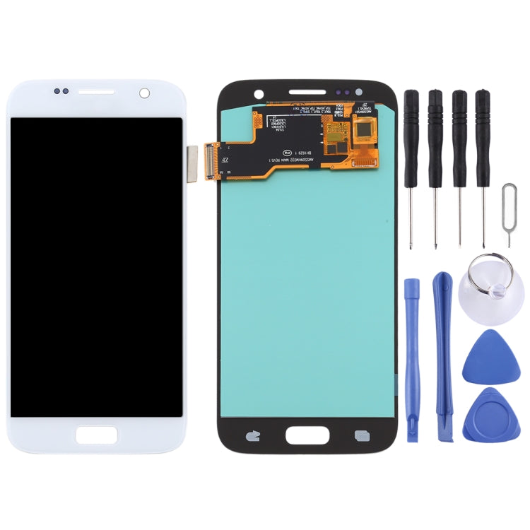 Samsung Galaxy S7 Silver OLED Material LCD Screen and Digitizer Full Assembly