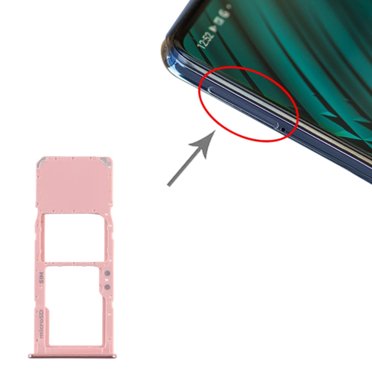 SIM Card Tray + Micro SD Card Tray for Samsung Galaxy A51 (Pink)