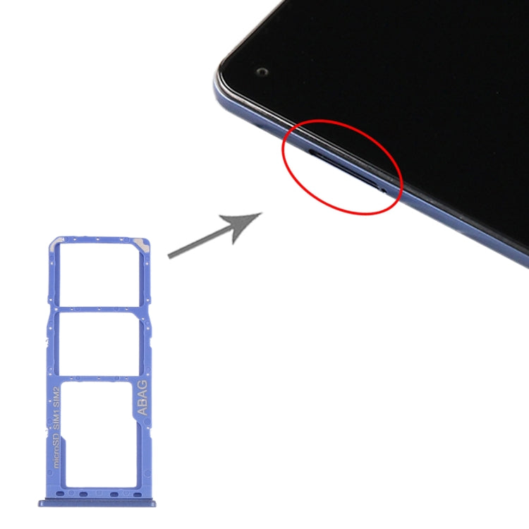 Replacement Set of SIM Card Tray, SIM Card Tray, and Micro SD Card Tray for Samsung Galaxy A21s (Blue)