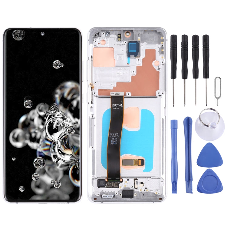 Samsung Galaxy S20 Ultra LCD Screen and Digitizer Assembly with Frame - Silver