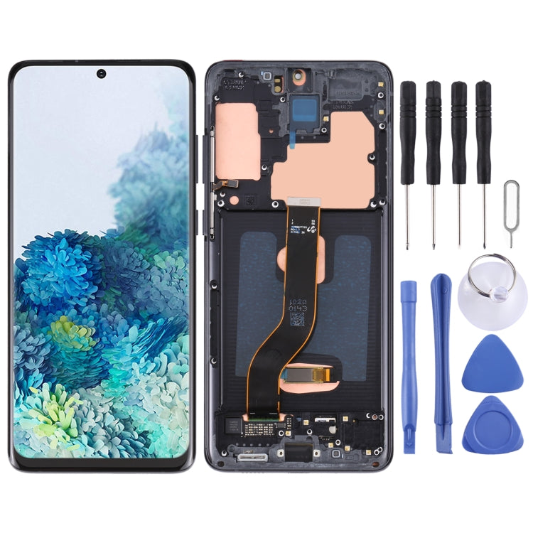 Samsung Galaxy S20+ 5G SM-G986B/G985 Black LCD Screen and Digitizer Assembly with Frame