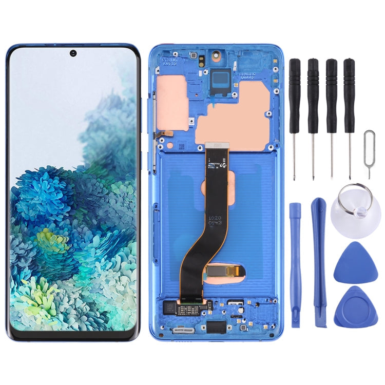 Samsung Galaxy S20+ 5G SM-G986B/G985 Dark Blue LCD Screen and Digitizer Assembly with Frame