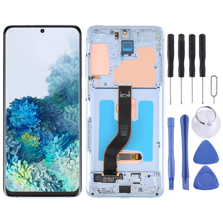 Samsung Galaxy S20+ 5G SM-G986B/G985 Blue LCD Screen and Digitizer Assembly with Frame