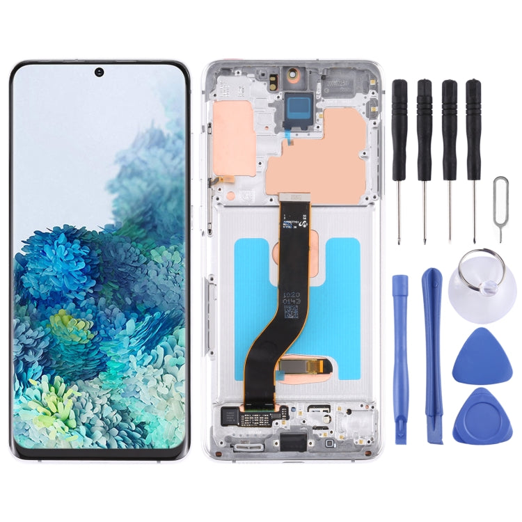 LCD Screen and Digitizer Assembly with Frame for Samsung Galaxy S20+ 5G - Silver