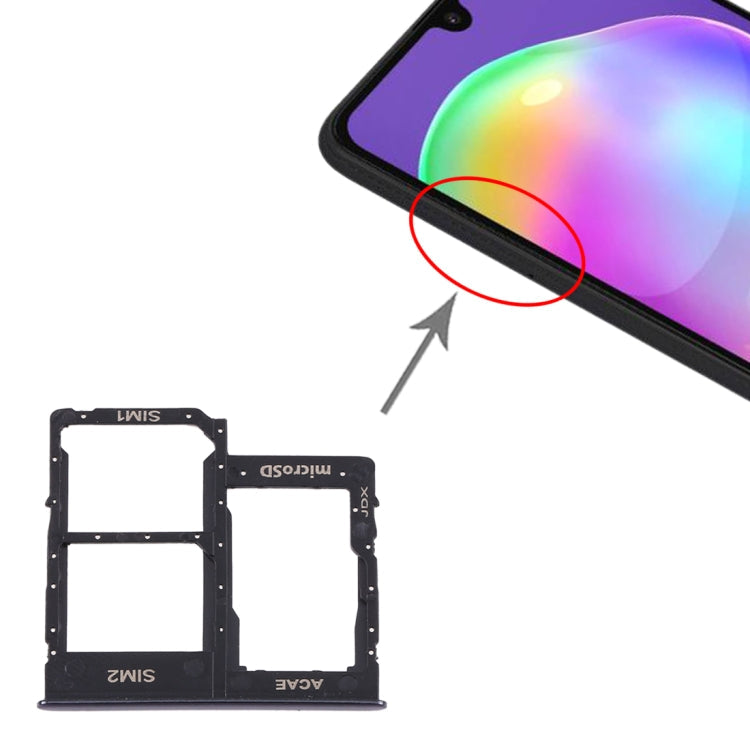 Samsung Galaxy A315/A31 SIM card tray set in Black with Micro SD card tray